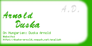 arnold duska business card